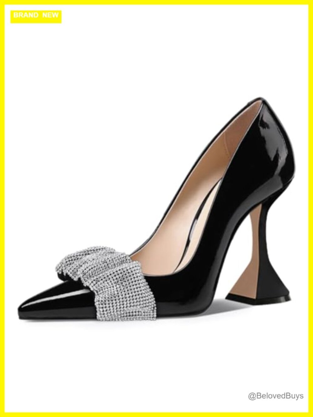 Pointed Toe Slip On Kitten High Heel Pumps Faux Leather Party Prom Dress Shoes